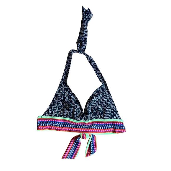 Jag All Oval You Chromatic Halter Triangle Tie-Back Bikini Swim Top Size S - Picture 2 of 8